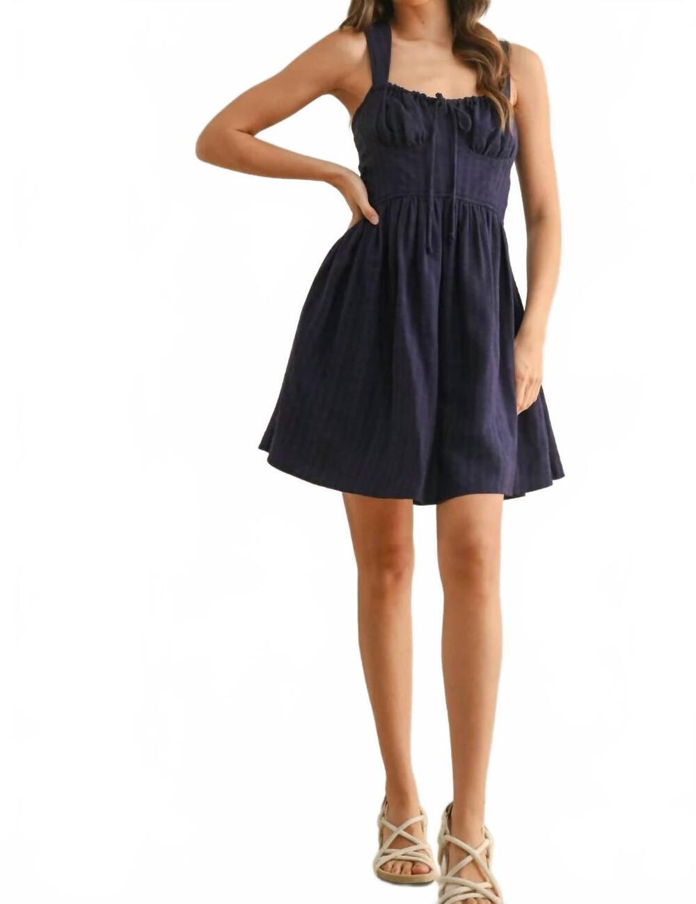 NEW TABITHA SIMMONS textured pattern dress in navy